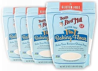 Gluten Free 1 to 1 Baking Flour, 22oz (Pack of 4) - Non GMO, Vegan, Kosher