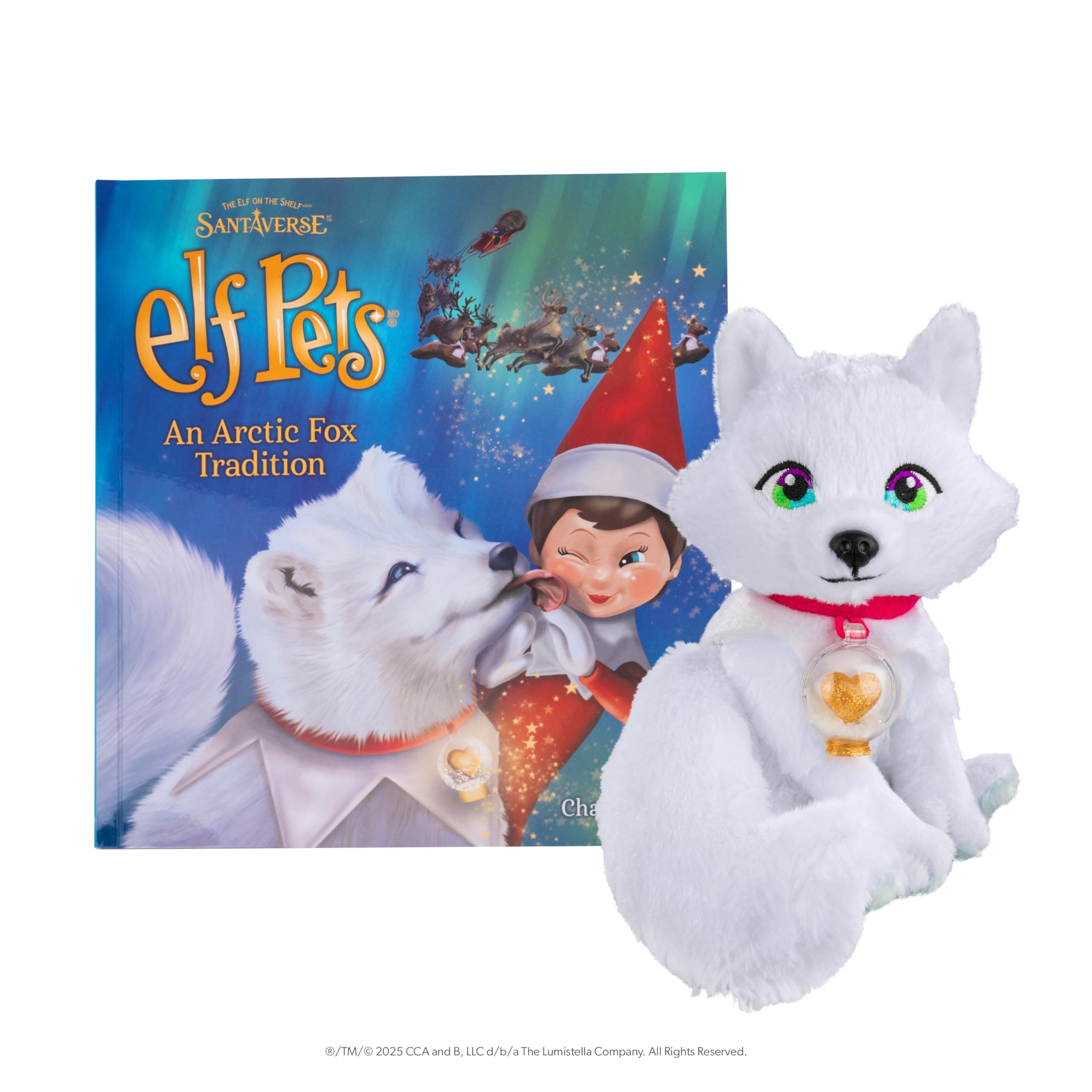 Elf Pets: an Artic Fox Tradition - Huggable Elf Pet Arctic Fox Stuffed Animal - Includes Beautifully Illustrated Hardbound Storybook, Mini Snow Globe Charm and Official Adoption Certificate