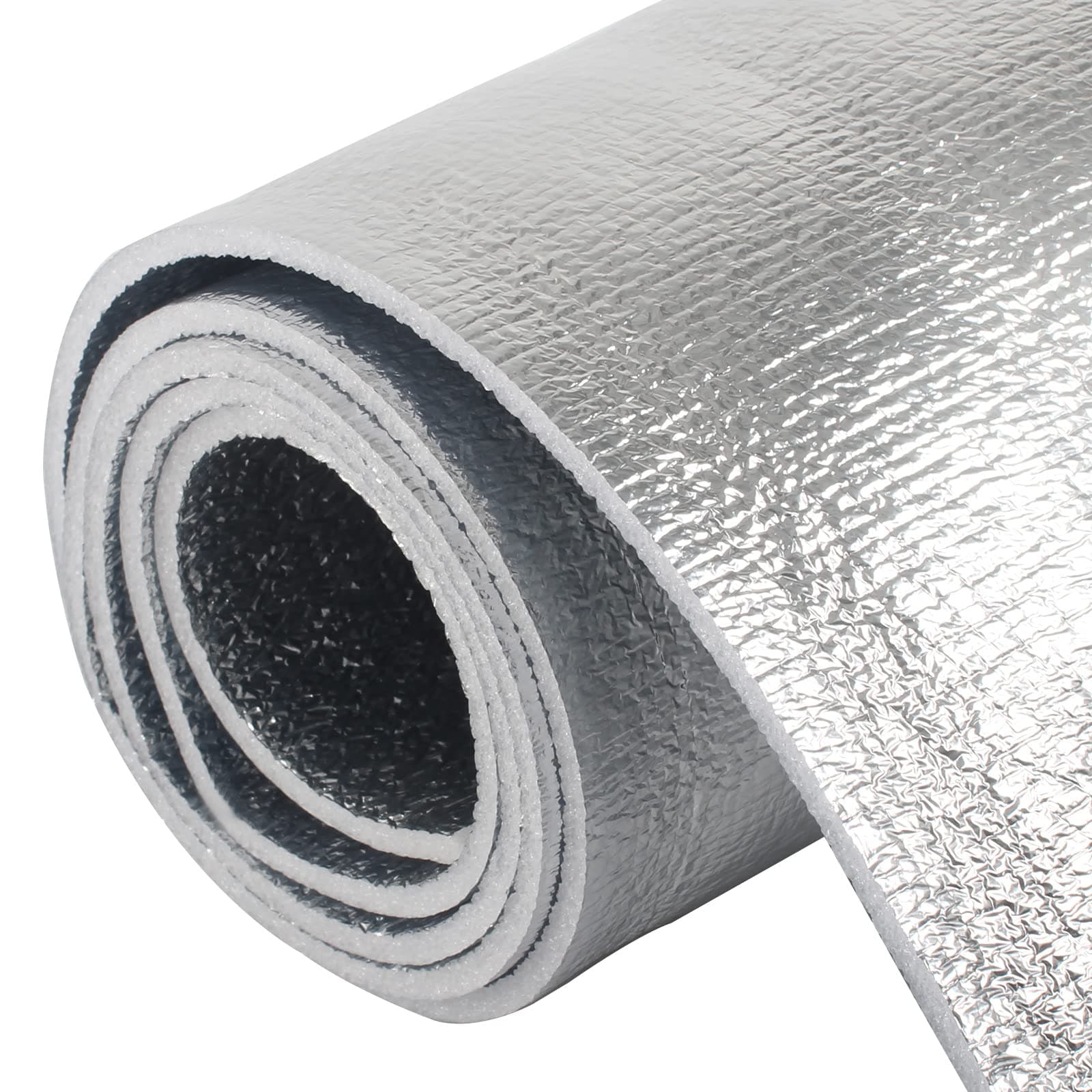 MOTUKA 40"x 60" 198mil Double Reflective Insulation Foam Thermal Panel Foam Core Heat Radiant Barrier 16.15 sqft Aluminum Foil Finsh White Foam Heat Shield Material