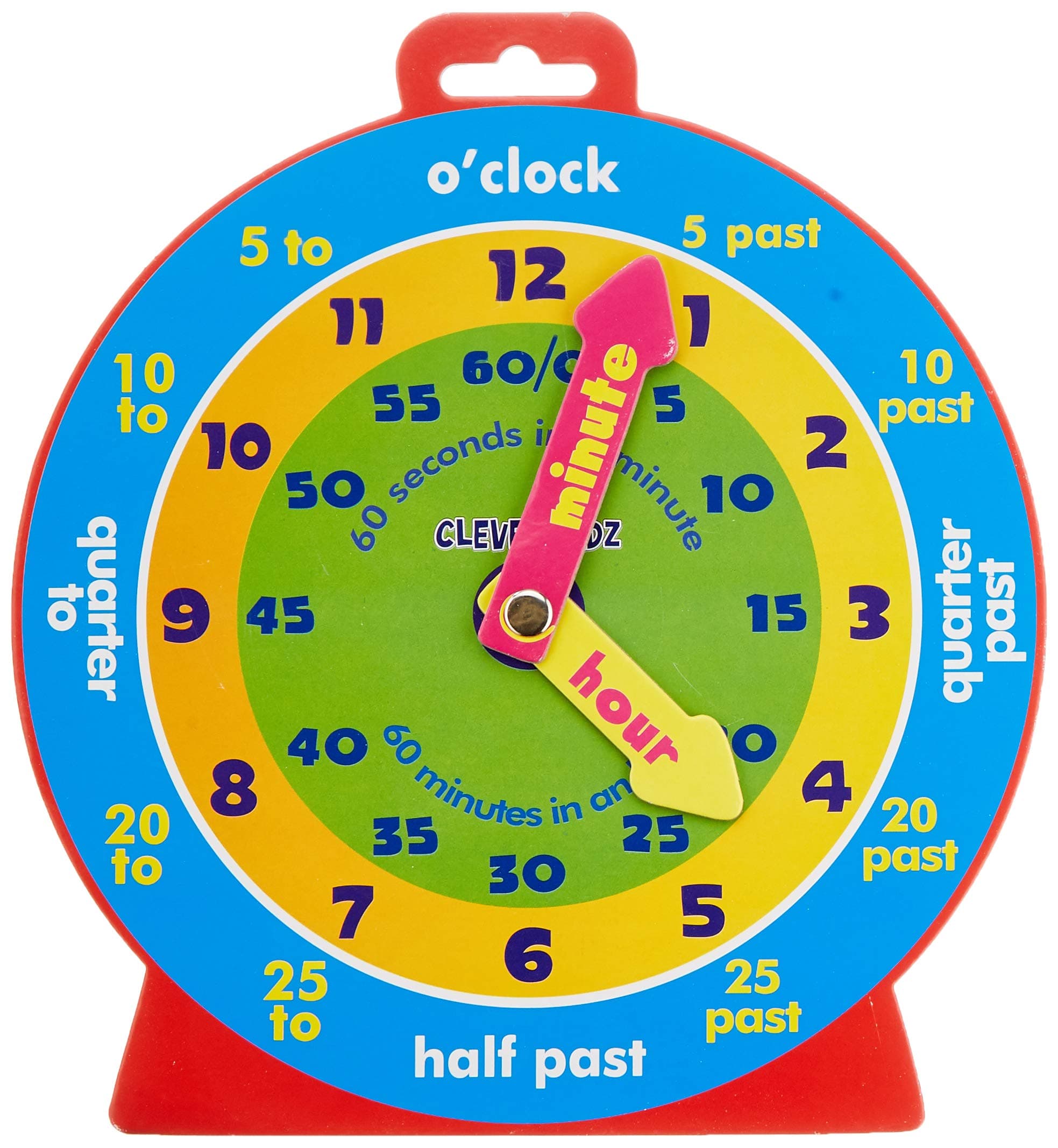Clever Kidz Magnetic Clever Clock, 23cm, Fun Learning Clock for Kids, Magnets Included