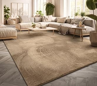 TT Home Large Rug Short Pile Monochrome Modern Design Washable Yellow Gold, colour: Dark Beige, Size:80x300 cm