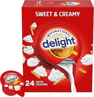 Coffee Creamer Singles, Sweet & Creamy, Shelf Stable Flavored Creamer, 24 Ct, 0.44 FL OZ, Pre-Portioned Creamers