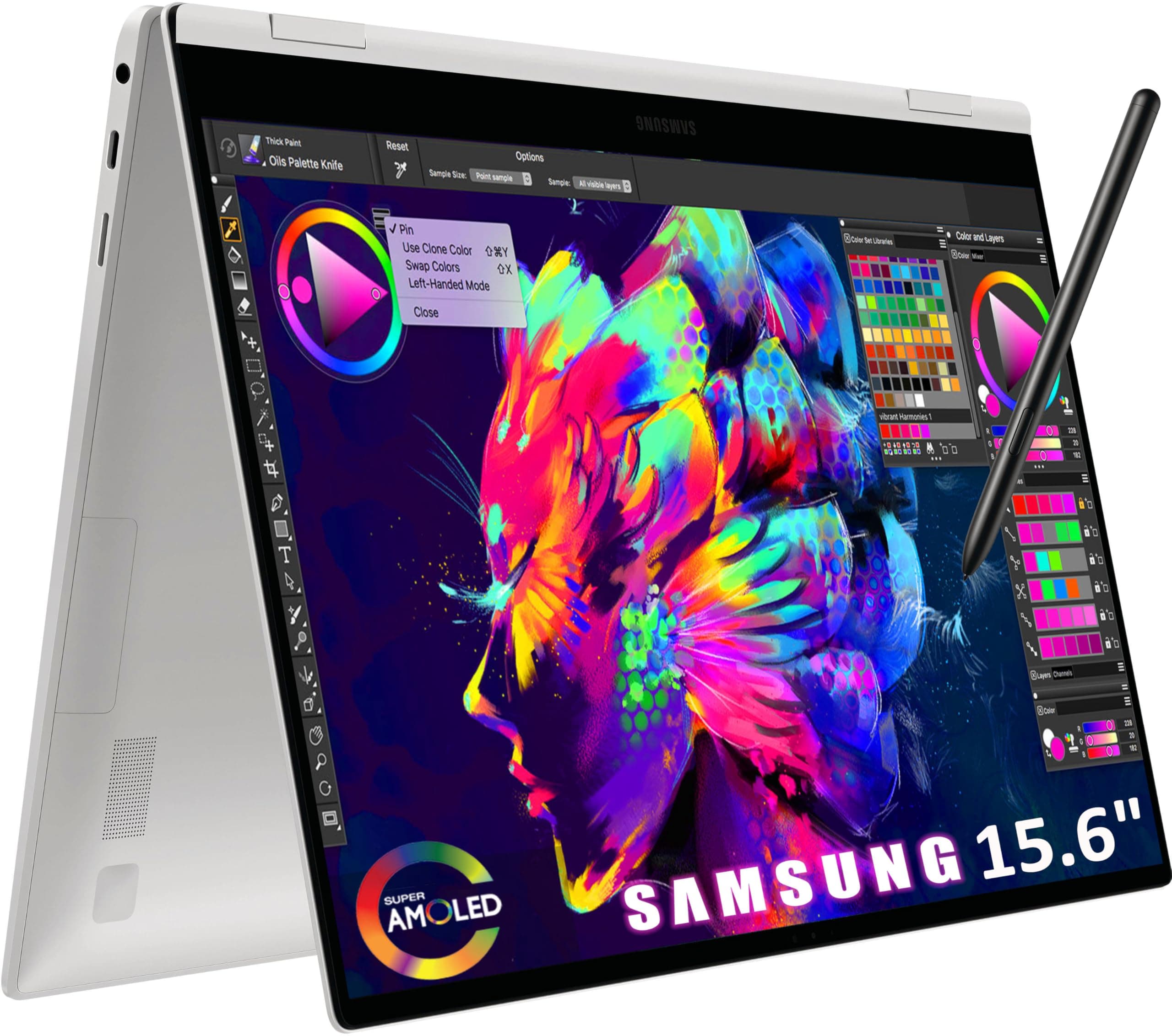 Samsung Galaxy Book Pro 360 2-in-1 Laptop for Creator, Photographer, Designer (15.6" FHD Touchscreen, Intel Core i7-1260P, 16GB RAM, 1TB SSD, Stylus) Fingerprint, Backlit KB, Win 11 Pro, NP950QED