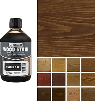 Littlefair's Wood Stain Water-Based - (Golden Oak) – Non-Toxic, Eco-Friendly & Quick Drying - Easy-to-Apply, Concentrated Formula for All Wood Types – 500ml
