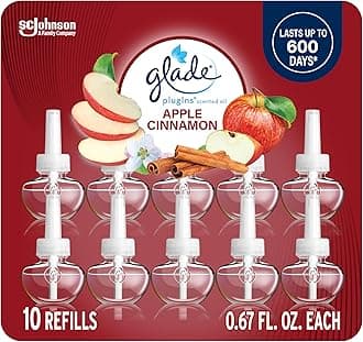 Glade PlugIns Scented Oil 10 Refills, Air Freshener, Apple Cinnamon, 10 x 0.67 oz