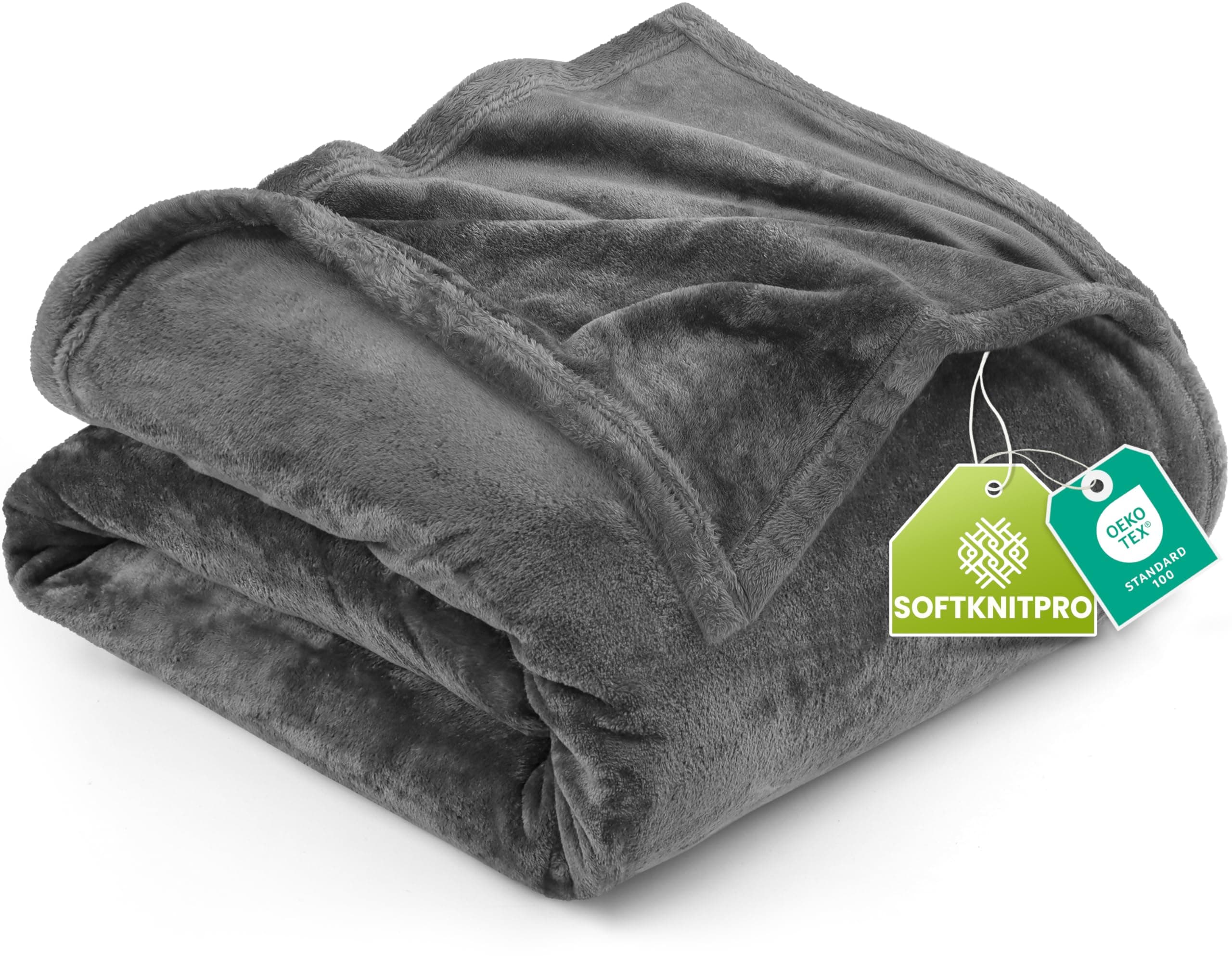 Utopia Bedding Fleece Blanket Queen Size Grey Luxury Bed Blanket Fuzzy Soft Blanket Microfiber