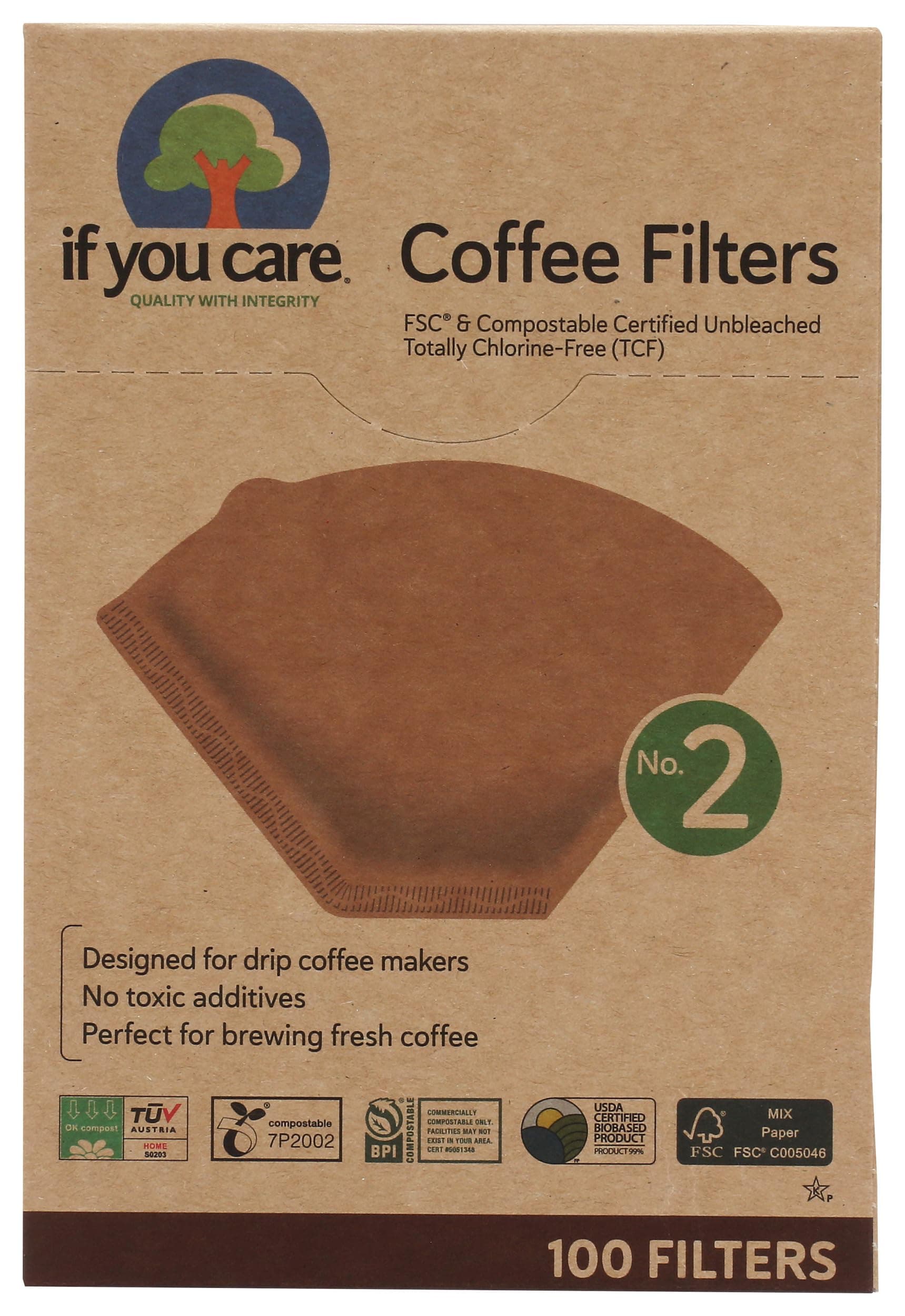 IF You Care Coffee Filters No 2 100filt (Pack of 1)