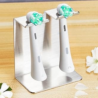 Electric Toothbrush Head Holder, Tooth Brushing Holder, Wall Mounted Toothbrush Holders Shower Bathroom, Self Adhesive or Desktop Tooth Brush Holder Organiser (Silver, Small)