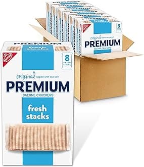 Fresh Stacks Original Saltine Crackers, Bulk Travel Snacks, 6 Boxes (48 Multi Snack Packs)