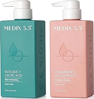 - Exfoliating AHA Glycolic Acid Face & Body Wash Cleanser + Hyaluronic Acid Moisturizing Body Cream Lotion Skin Care 2PC Set | Alpha Hydroxy Acid & Lactic Acid Foaming Face Wash