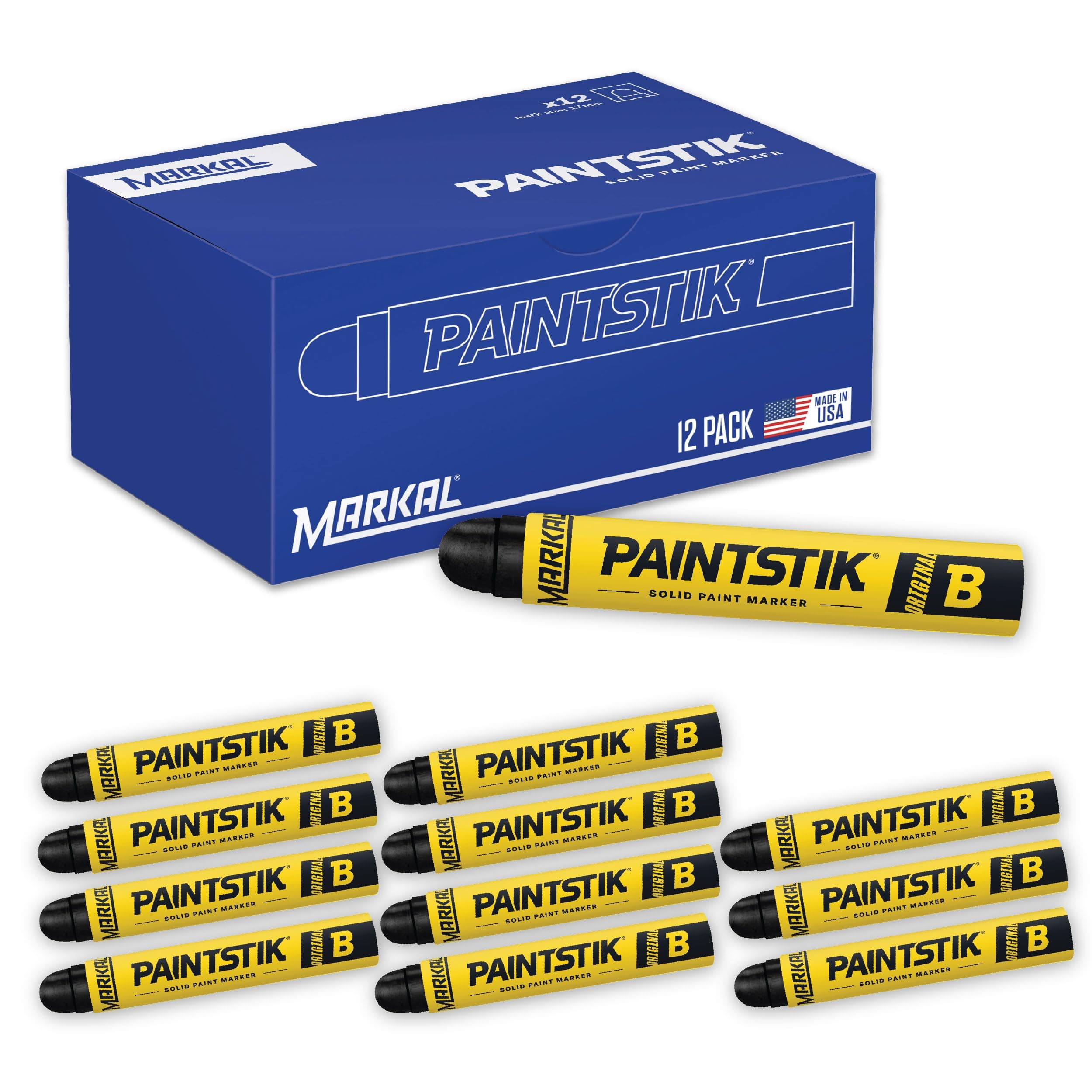 Markal Solid B Paintstik 80223 - Black (Pack of 12)