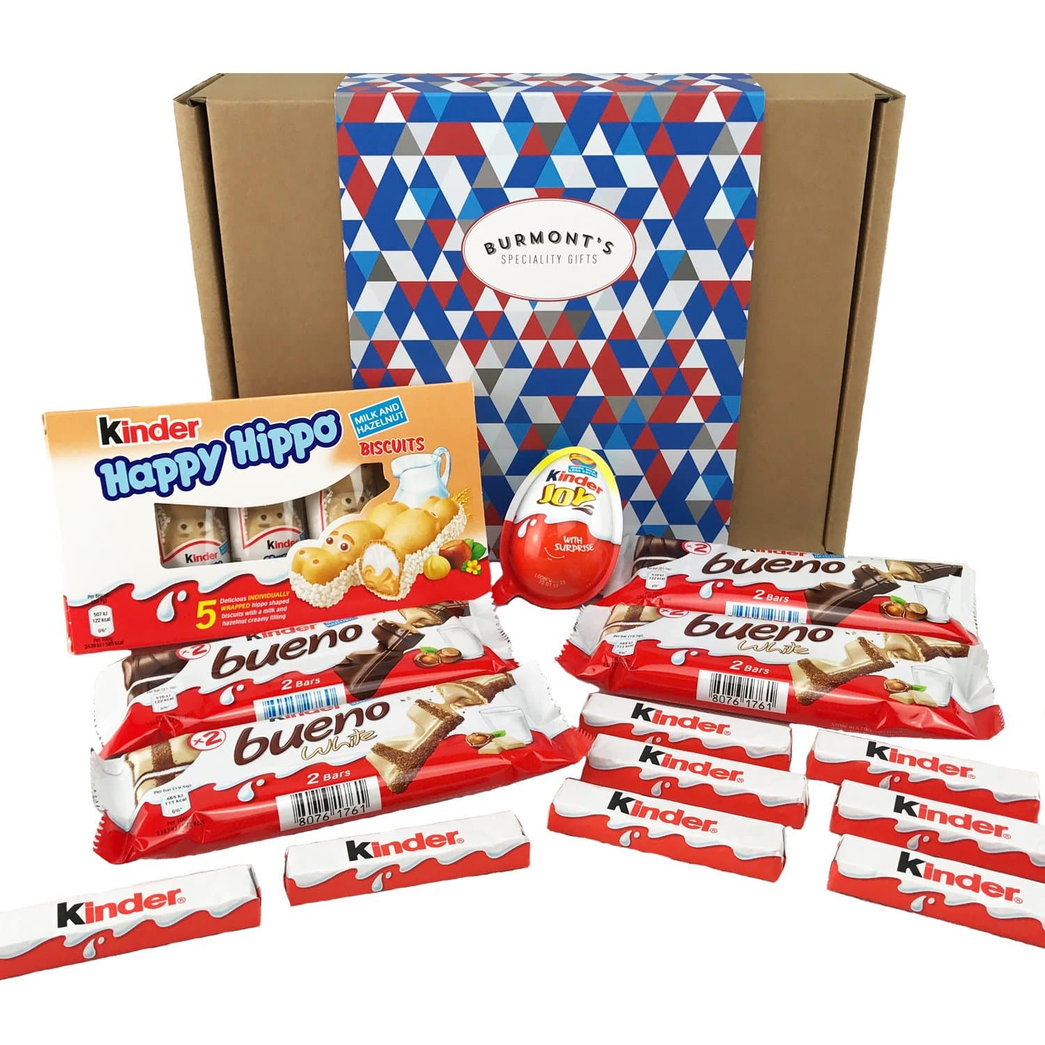 The Ultimate Kinder Selection Gift Box - Bueno, Happy Hippo & More - 14 Items - Hamper Exclusive to Burmont's