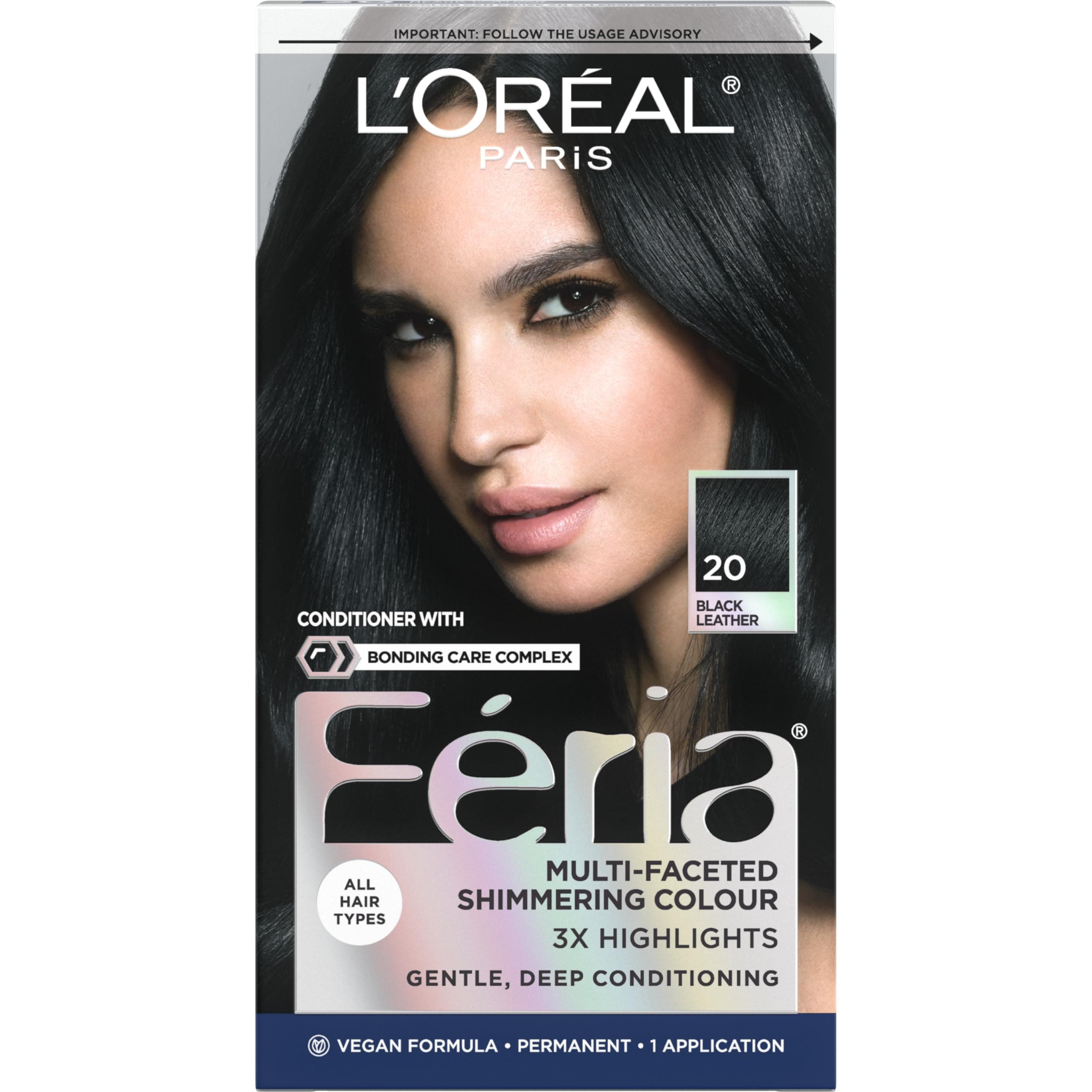 L'Oreal Paris Feria Multi-Faceted Shimmering Colour Black Leather