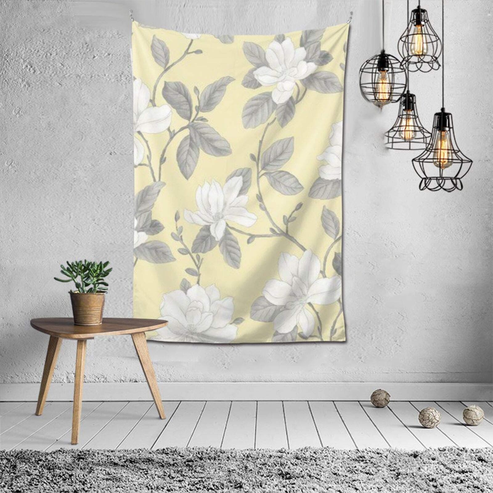 วอลเปเปอร์ ลาย ดอกไม้ น้ำเงิน फैशन आंतरिक सजावट बहुक्रियाशील बेडरूम व्यक्तित्व उपहार इनडोर दीवार फांसी कक्ष पर्दा उपहार दीवार सजावट