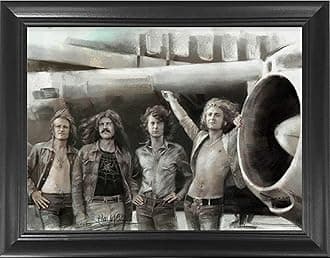 The 3D Art CompanyLed Zeppelin Classic Rock Band 3D Poster Wall Art Decor Framed Print | 14.5x18.5 | Lenticular Posters & Pictures | Memorabilia Gifts for Guys & Girls Bedroom | Jimmy Page, Robert Plant, John Bonham