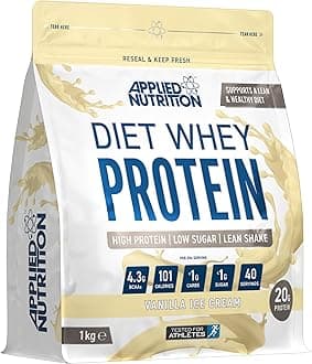 Applied Nutrition Diet Whey - High Protein Powder Supplement, Low Carb & Sugar, for Weight Management with CLA, L Carnitine, Green Tea (1kg - 40 Servings) (Vanilla Ice Cream)