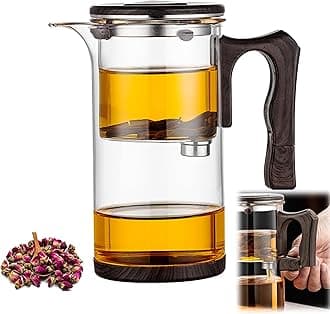 Tea Pot - 750ml/25.4oz Magic Witchcraft Glass Teapot with Strainer Loose Leaf Tea Innovative Water Separation Magnetic Teapot,Borosilicate Glass Tea Infuser Elegant Gift Packaging