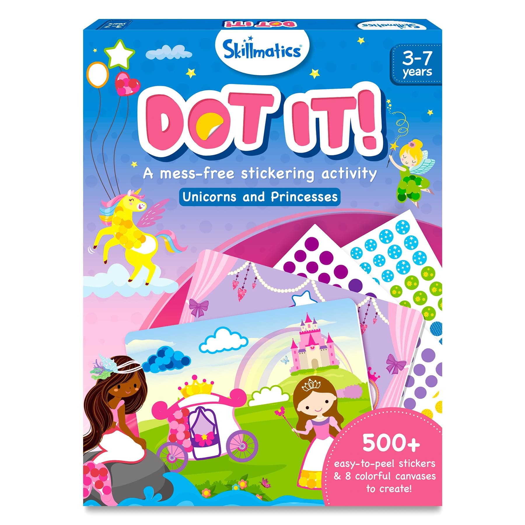 – Skillmatics Dot It Sticker Art Activity - Unicorns & Princesses, Mess-Free Fun for Kids, 500+ Stickers, Craft Kits, DIY Activity, Travel Toys, Gifts for Boys & Girls Ages 3, 4, 5, 6, 7