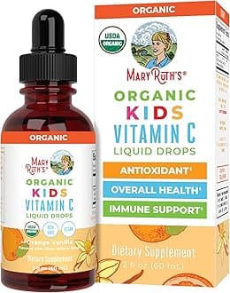 MARYRUTH'S Kids Vitamin C Drops | Vegan Immune Support Supplement for Ages 4-13 | Immune Support & Overall Health | Vitamin C from Organic Acerola Fruit Extract | 2oz