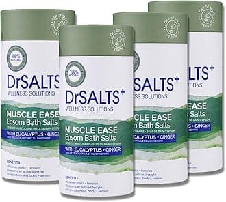 DrSALTS+ Muscle Ease Therapy Epsom Salts - Soothing Epsom Bath Salts to Relieve Strains, Pain & Stiffness with Eucalyptus & Ginger Essential Oils - Vegan & Cruelty-Free, 3kg