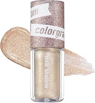 COLORGRAM Milk Bling Shadow 10 Final Pearl | Pigmented glistening liquid glitter eyeshadow, Long-lasting Shimmer to Matte Eyeshadow, Infused with different sized Glittery Pearls Buildable for Daily to