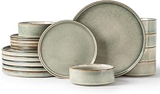 Sponsored Ad - Ceramic Dinnerware Sets, Handmade Reactive Glaze Stoneware Plates and Bowls Sets,Highly Chip and Crack Resistant | Dishwasher & Microwave Safe Dishes Set, Service for 8 (24pc)
