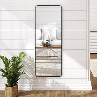 Americanflat 22x59 Full Length Mirror - Hanging Mirror with Aluminum Frame - Modern Mirror for Bathroom, Bedroom, Living Room - Mirrors for Wall Display and Home Decor - Black