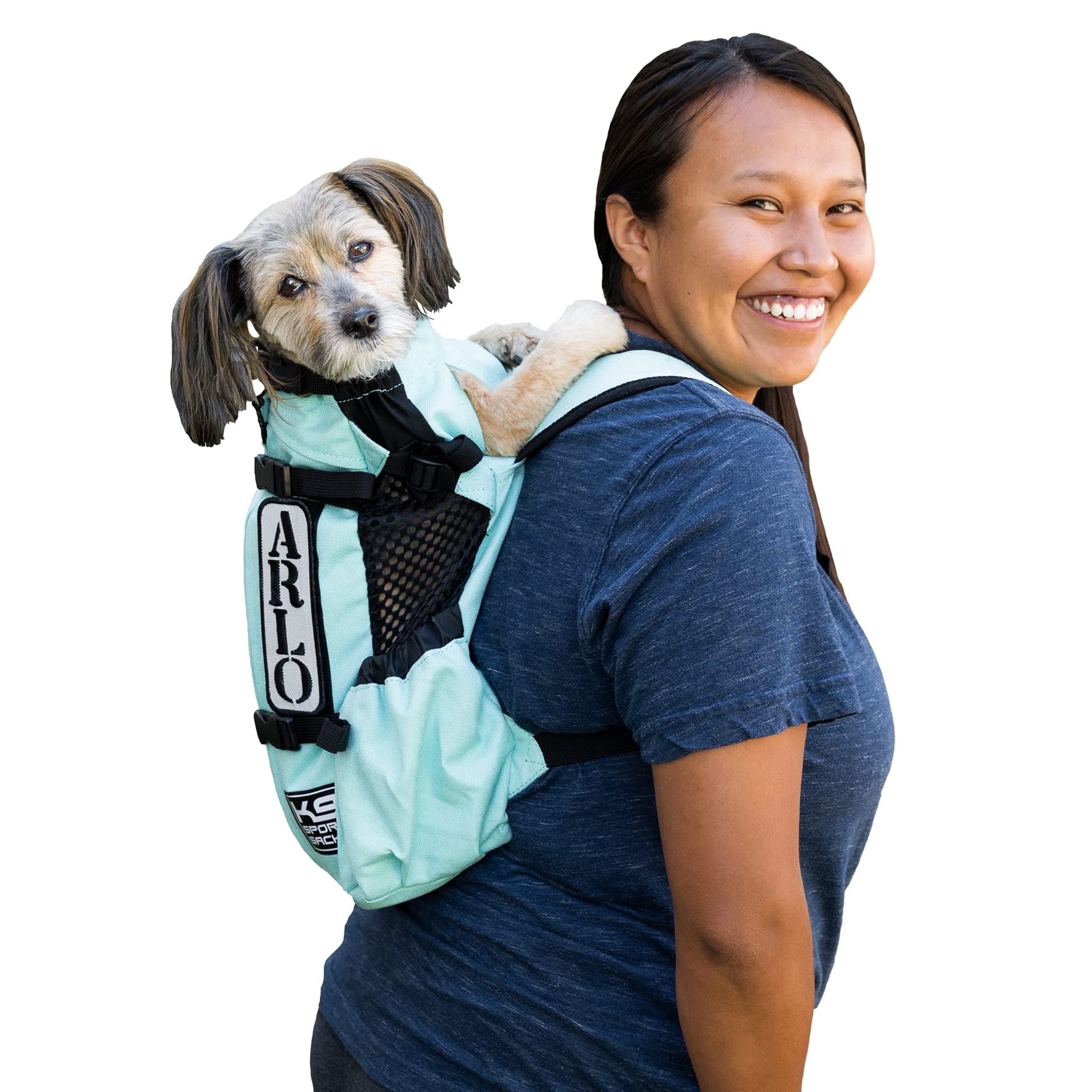 K9 Sport Sack | Dog Carrier Backpack for Small and Medium Pets | Front Facing Adjustable Pack with Storage Bag | Fully Ventilated | Veterinarian Approved (Medium, Air - Summer Mint)