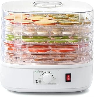 Food Dehydrator Machine | Multi-Tier Appliance for Home Use | Perfect for Beef Jerky, Fruits, Vegetables & Dog Treats | High-Heat Circulation | 5 Stackable Trays