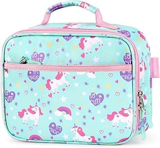 mibasies Kids Lunch Box for Girls Toddler, Insulated and Reusable Lunch Bag for School, Magic Unicorn