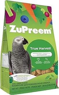 ZuPreem Natural Bird Food, Bird Feed Pellets for Parrots, Conures, Caiques, African Greys, Eclectus & Small Cockatoos, ZuPreem Nutrition, Made in USA, Parrot Food, Conure Feed, (M/L, 3 lb)