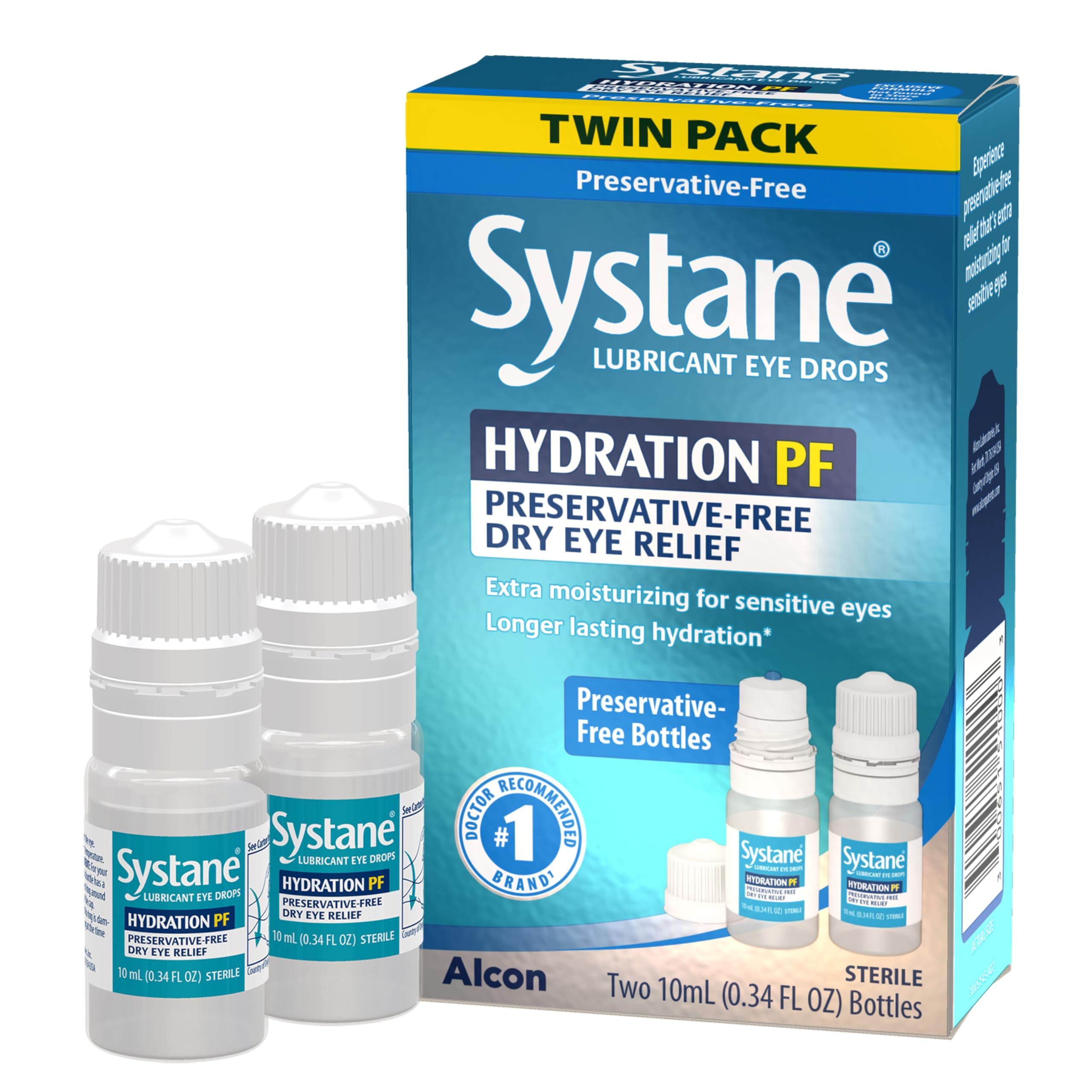 Hydration Multi-Dose Preservative-Free Eye Drops Dry Eye Relief, 0.34 fl oz, Twin Pack (Pack of 2)