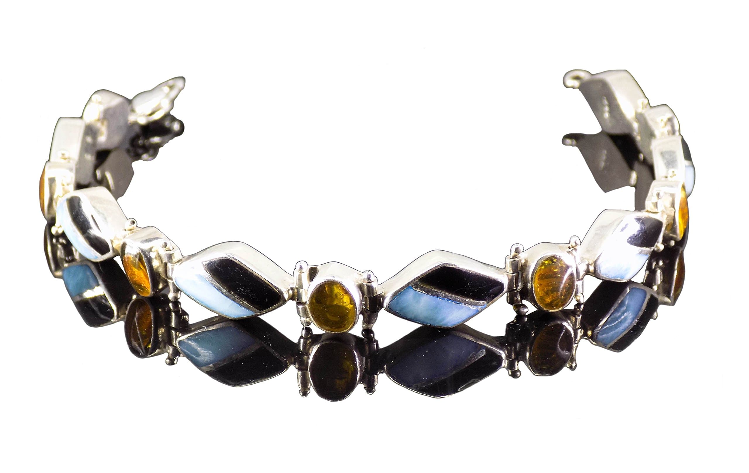 Paradise Stone Bracelet Falcon larimar and Amber