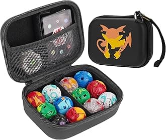 Toy Organizer Case Compatible with Bakugan Battle Planet, BakuCores, Armored Alliance, Geogan Rising, Toy Organizer Storage Container Holder (12, Yellow)