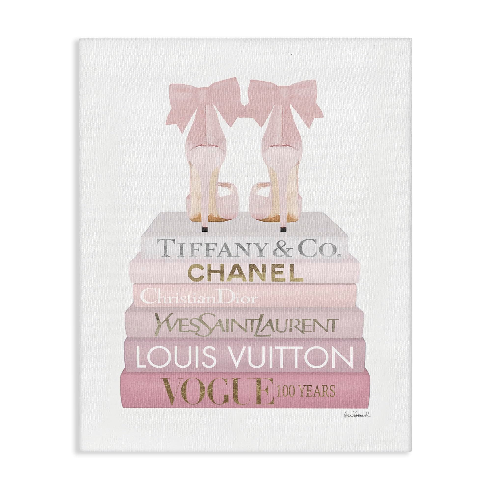 Chic Shoes Glam Bookstack, Designed By Amanda Greenwood, 16 x 20, Canvas Wall Art