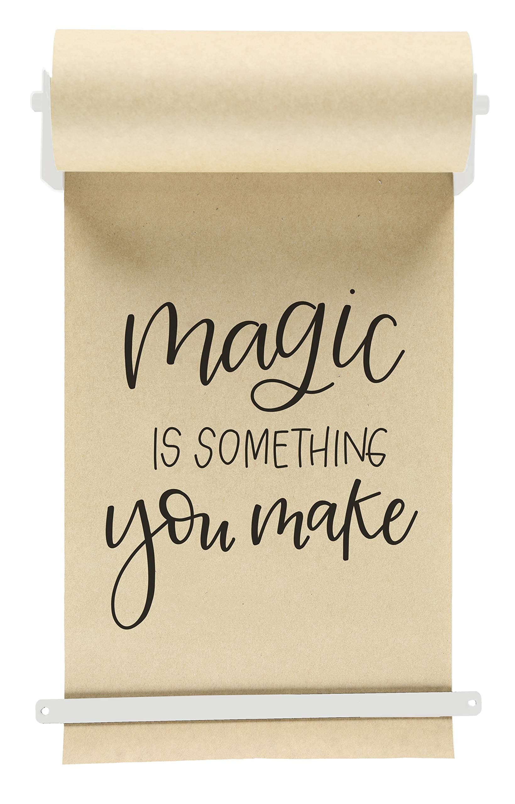 RettelRoller Kraft Paper Roll Display - Wall Decor/Art Wall Mount - (1) Kraft Paper Roll Included (8 Inch, White)