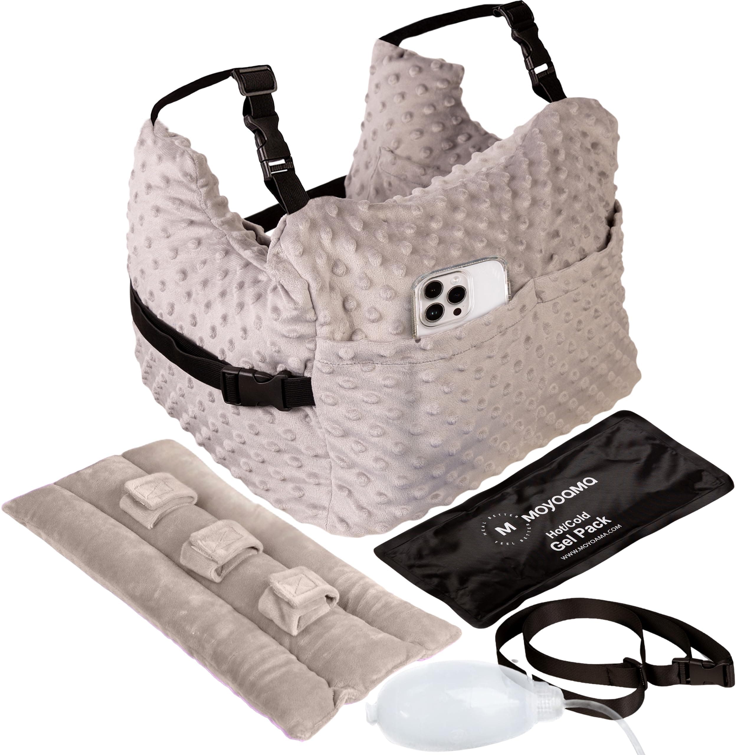 MOYOAMA Post Mastectomy Pillow – Hands-Free Protection with Secure Strap & Easy-Clean Washable Cover Breast Surgery Must Haves,Breast Reduction Recovery Supplies,Breast Augmentation