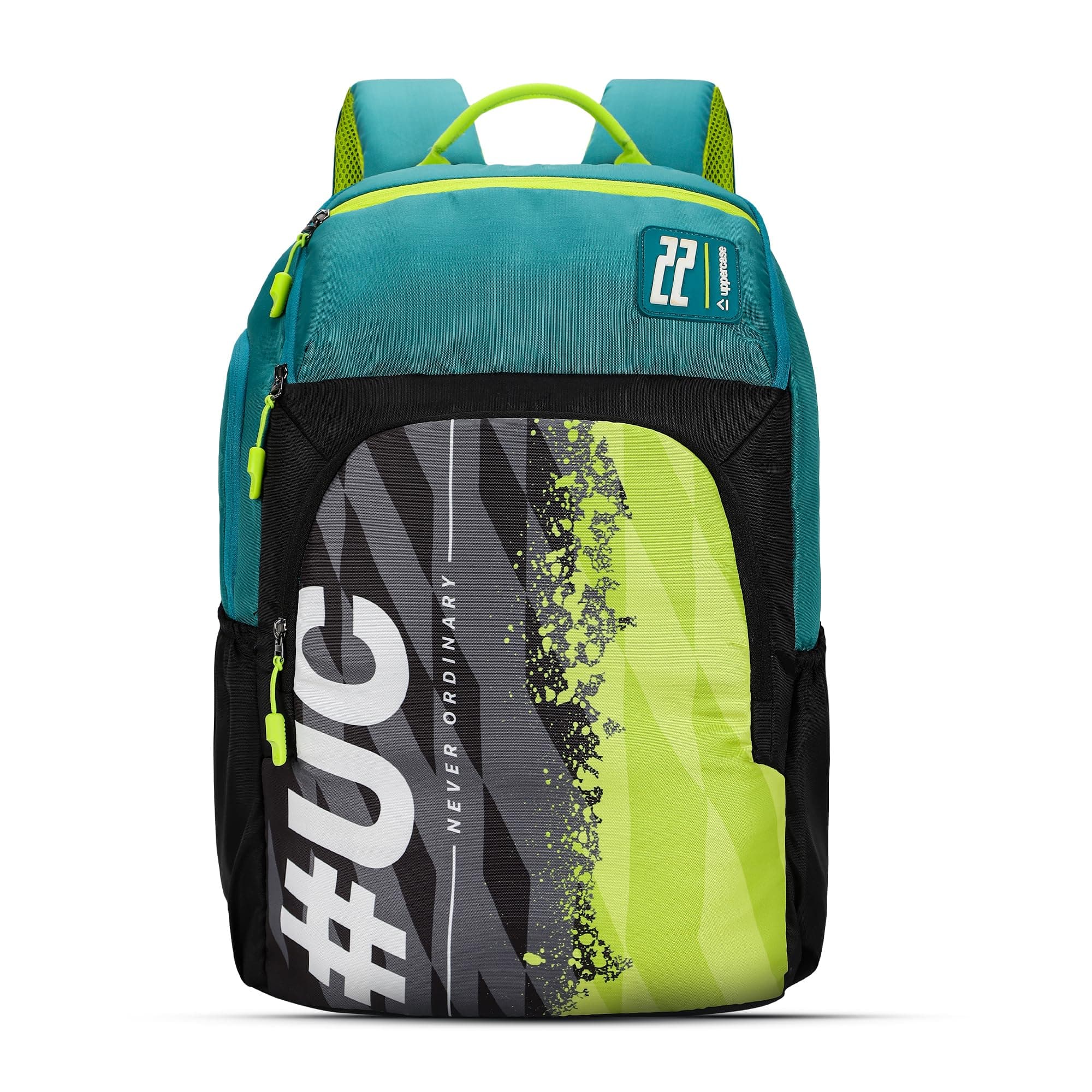 - 33L Campus 04|School Bag|Double Compartment With Top&Side Quick Access Pocket|Well- Padded Standard Backpack|Side Water-Bottle Pocket|For Girls&Boys|750 Days Warranty (Black Teal)