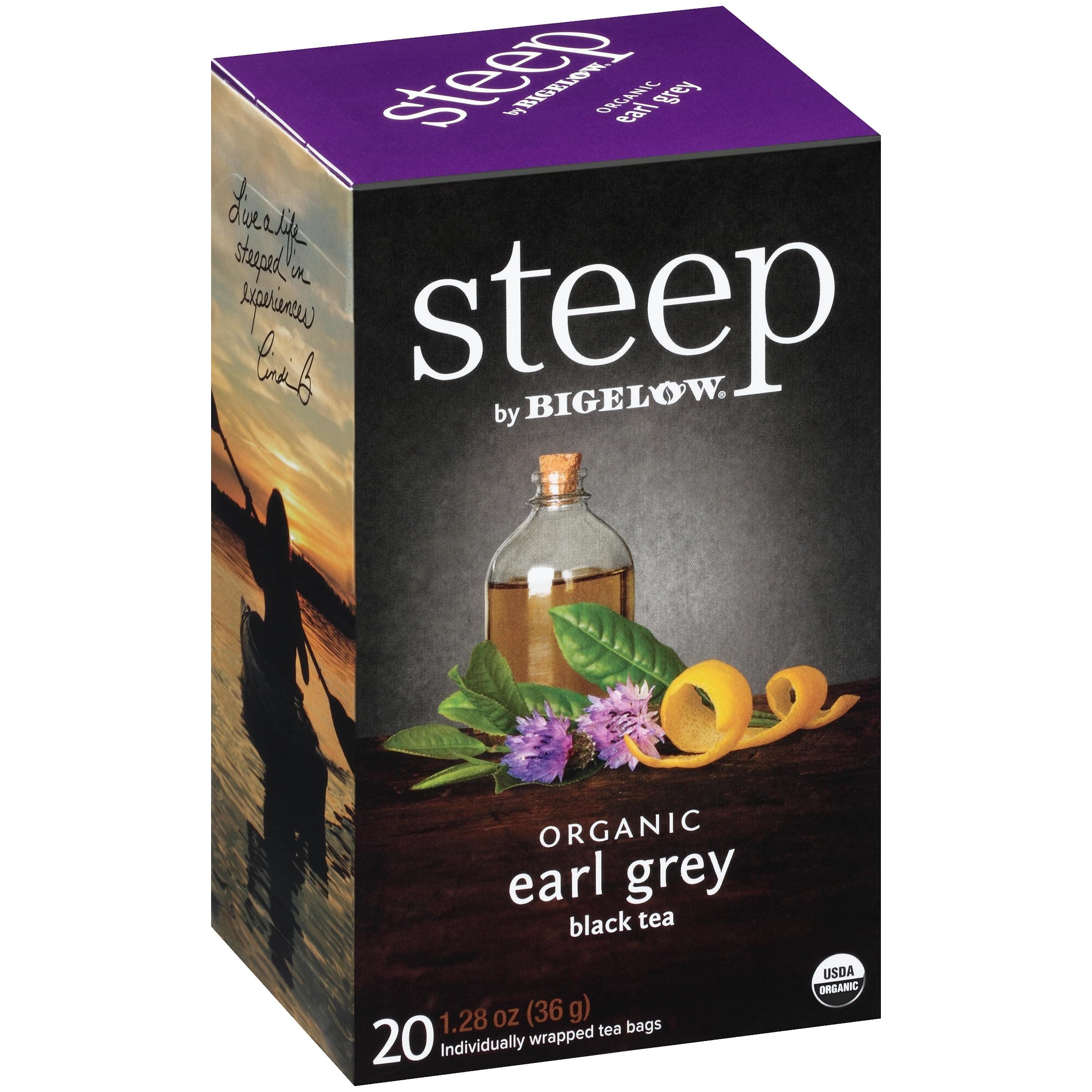 steep by Bigelow Organic Earl Grey Black Tea, 20 Count (Pack of 6), 120 Total Tea Bags