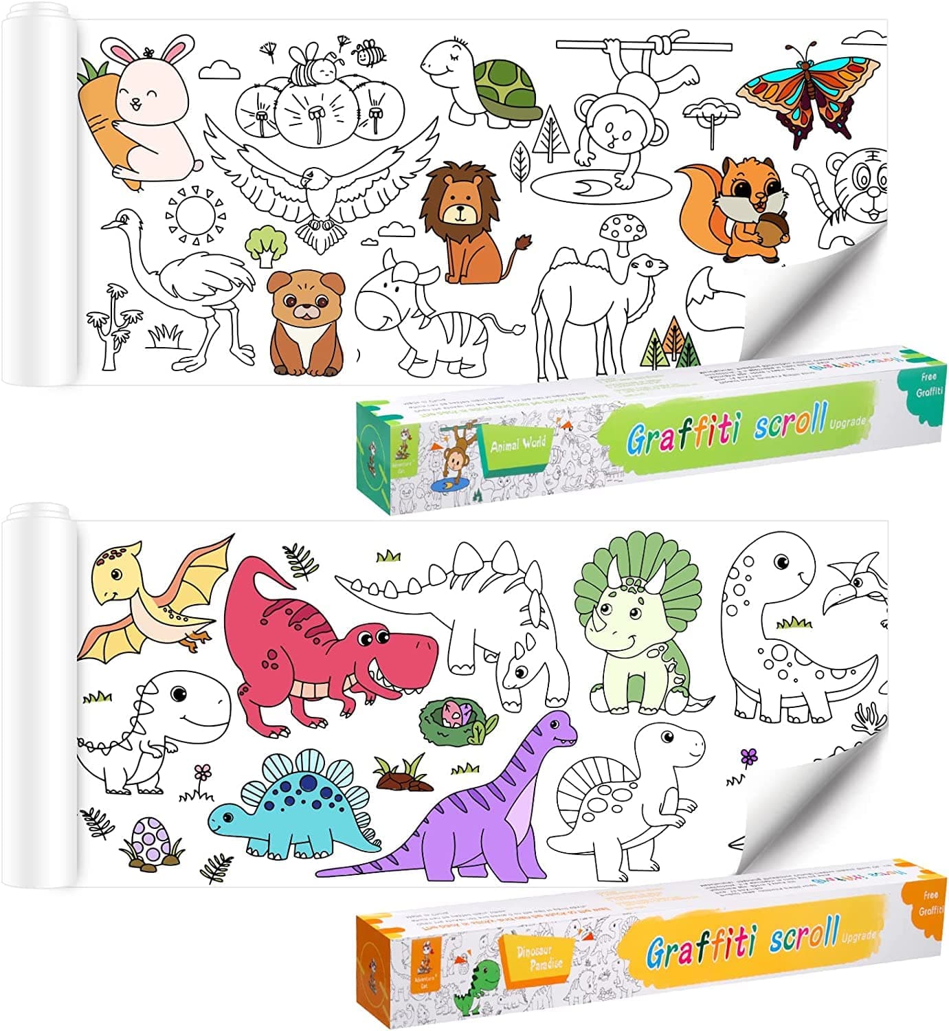 Children's Drawing Roll, 2 Pcs Drawing Paper for Kids, Babies Montessori Toys,Coloring Paper Roll Painting Drawing Paper Filling Paper Early Educational Drawing Book for Kids