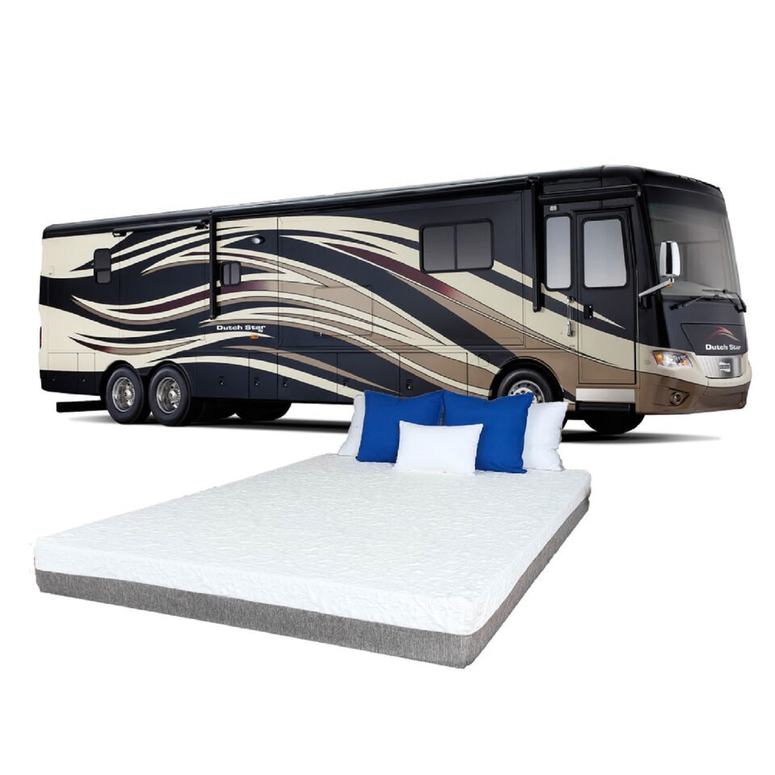 with A 10 INCH Narrow King (72 inch x 80 inches) New Cooler Sleep Graphite Gel Memory Foam Mattress with Premium Textured 8-Way Stretch Cover for Campers, RV's & Trailers Made in The USA