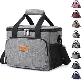 Lifewit Lunch Bag 24L 40 Can Insulated Lunch Box Soft Cooler Cooling Tote for Adult Men Women, Grey