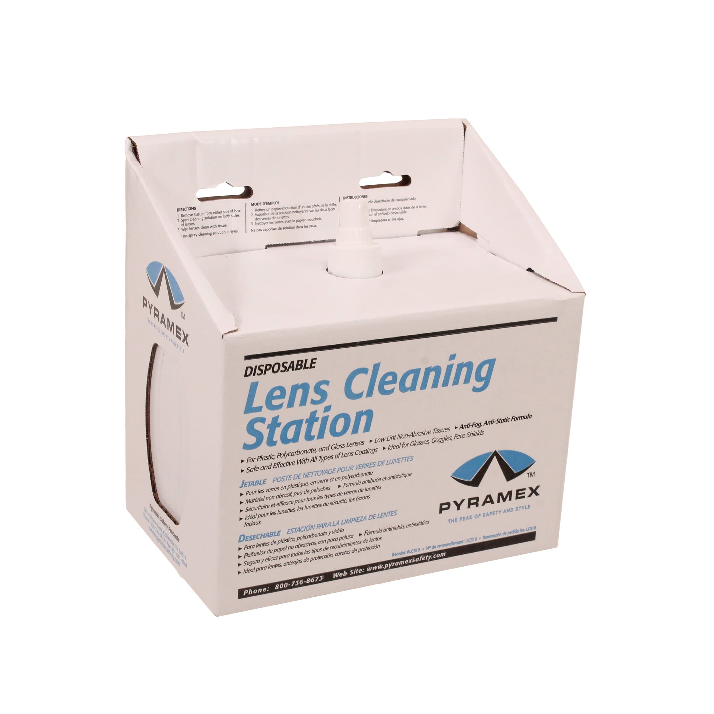 Pyramex Lens Cleaning Station With 16Oz Cleaning Solution 1200 Tissues