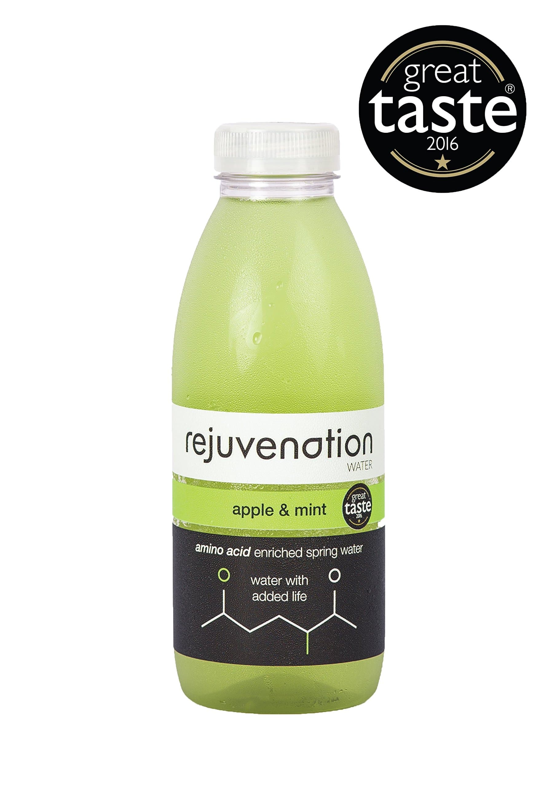 Rejuvenation Water Still Protein Water - Apple & Mint British Spring Water enriched in 5g Plant-Based Protein/Amino Acids - 12 x500ml
