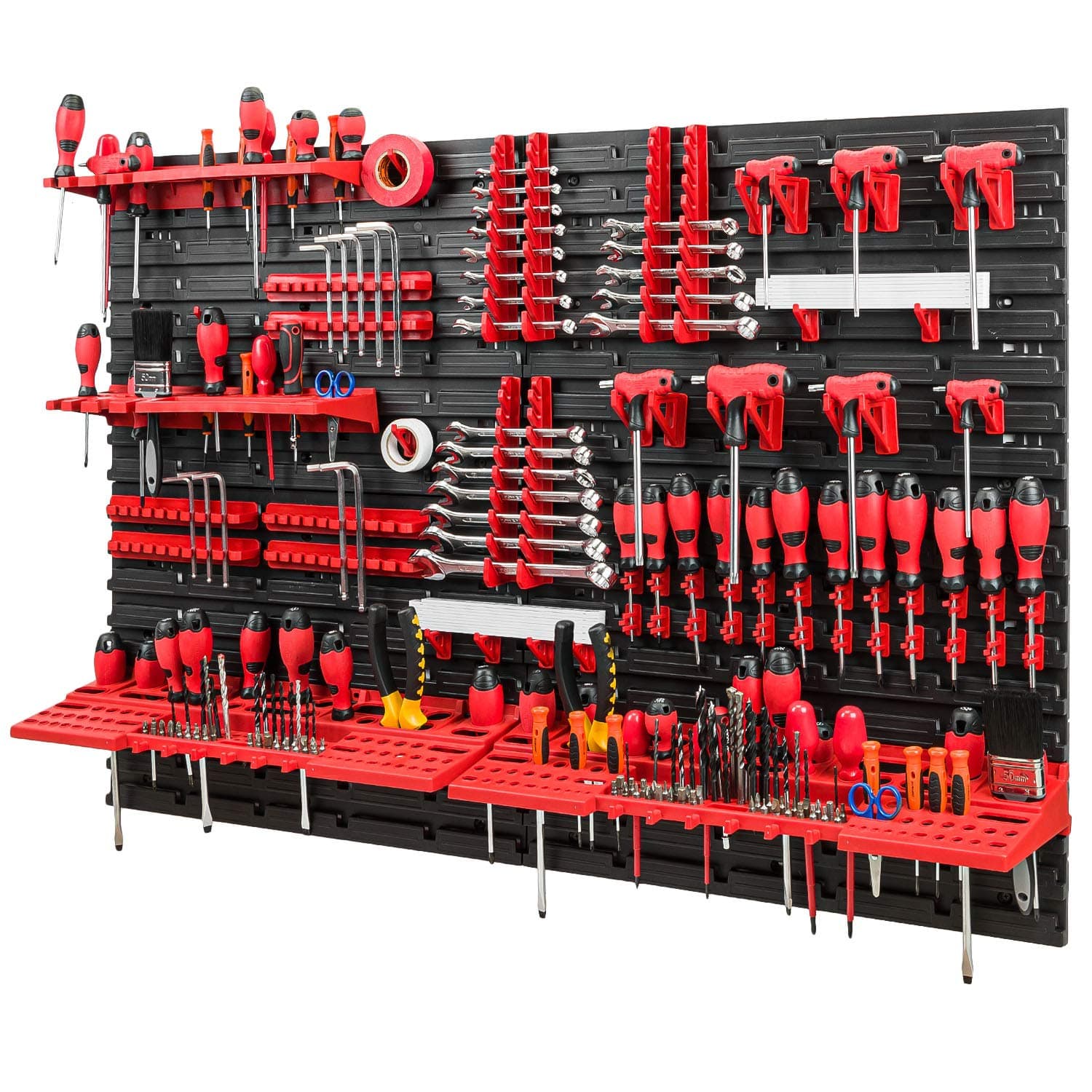Pafen Plastic Tool Wall 1152 X 780 Mm Set Of Holders With Perforated Wall, Storage System, Shelf, Workshop Shelving