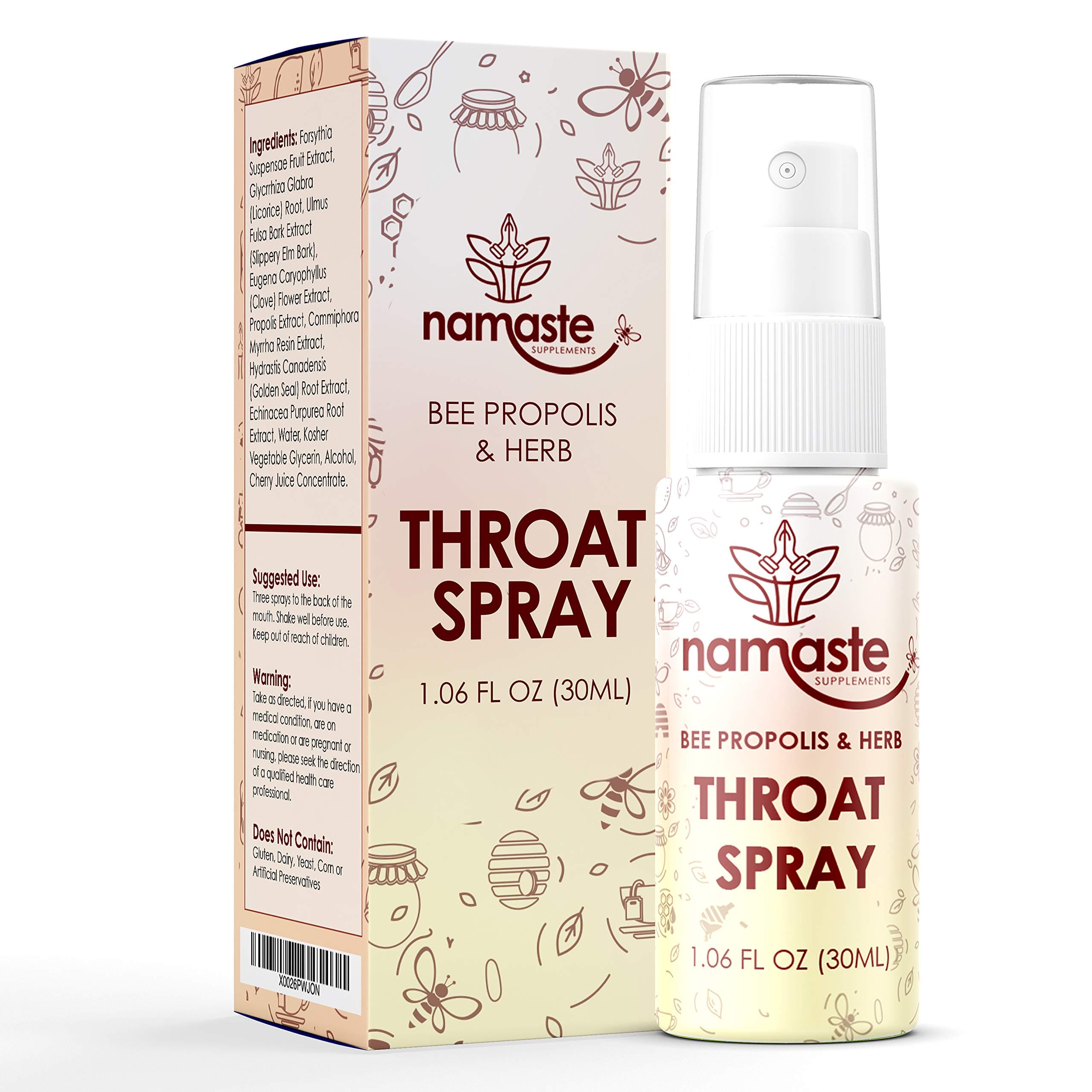 Bee Propolis Throat Spray - 99% Bee Propolis Extract - Natural Immunity Boosting Spray for Children and Adults - Works for Cold, Cold Sore, Flu, Coughs, Sore Throats (3 Pack, Bee Propolis & Herb)