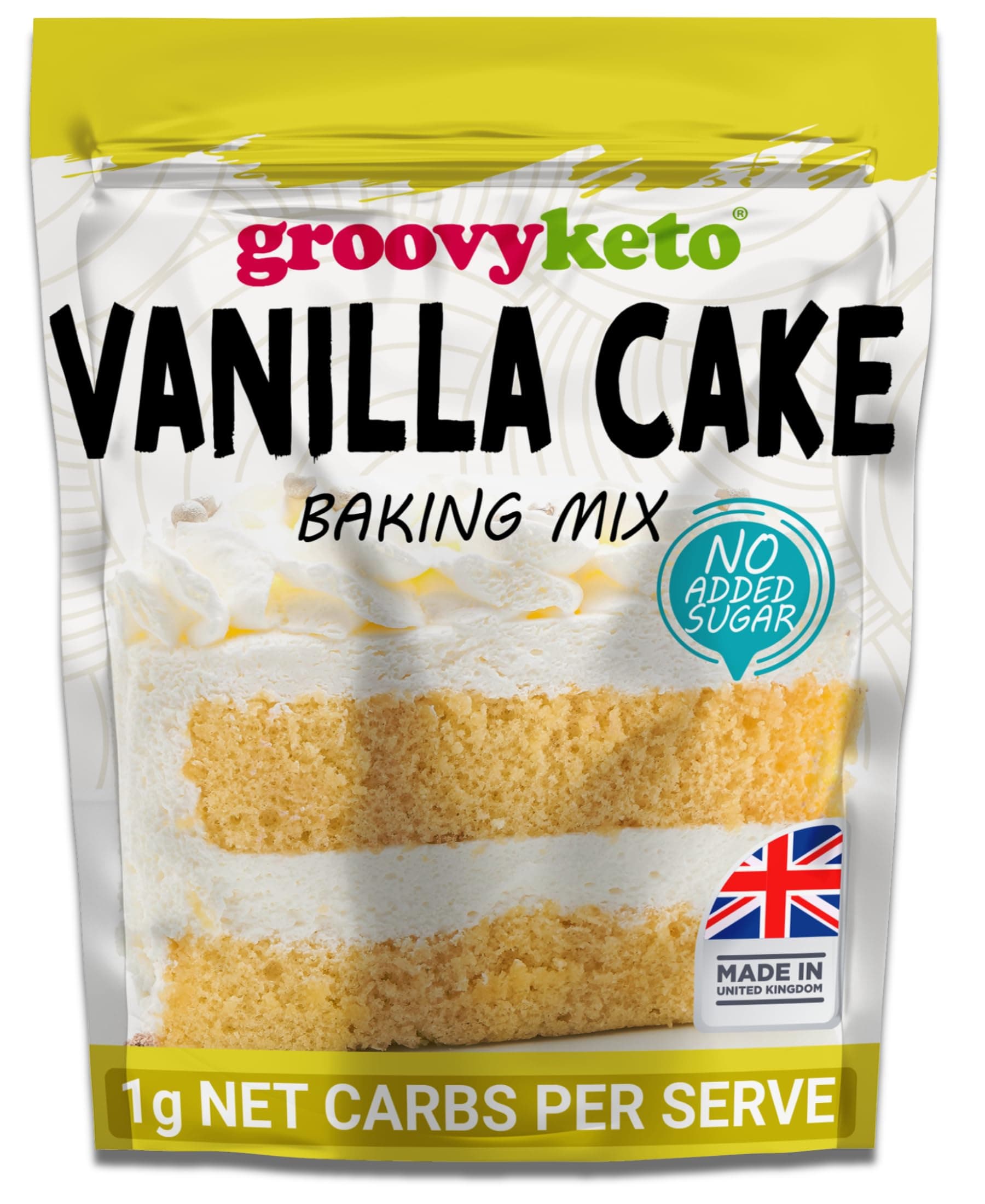 Vanilla Cake/Cupcake Mix | Low Carb | Keto Friendly | Sugar Free | Only 1g Net Carbs Per slice | Keto Baking Mix, Diabetic Friendly - 260g Pouch