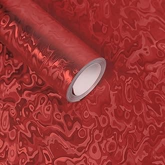 Lypumso Forged Carbon Fiber Vinyl Wrap, 3D Cosmic Ghost Textured Auto Car Sticker Decal Film Sheet DIY Vehicle Paint Changing Wrap Featuring Air Release Technology (Red, 1ft x 5ft)