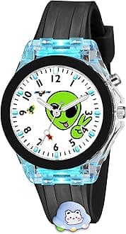 Cute Cartoon Multi Color Lights Rubber Strap Analog Watch for Girls