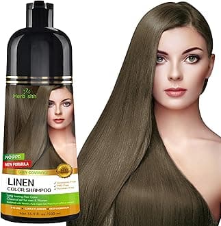 – Hair Color Shampoo For Gray Hair – Natural Hair Dye Shampoo – Colors Hair In Minutes–Long Lasting–500 Ml–3-In-1 Hair Color–Ammonia-Free | Herbishh (Linen)